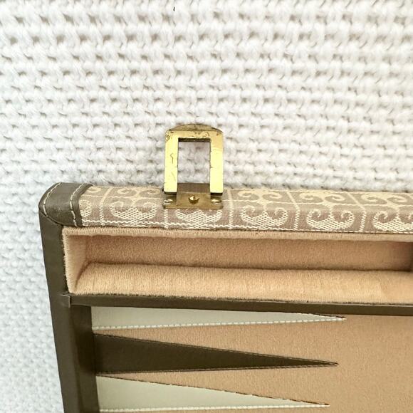 Pierre Cardin Vintage MCM Backgammon Board Game Set Monogram Print Attache Case - Picture 2 of 14